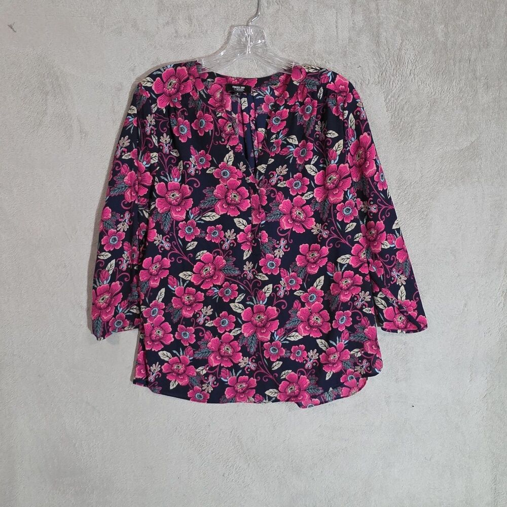 Nydj 360 Curve Womens Floral Top Sz Small